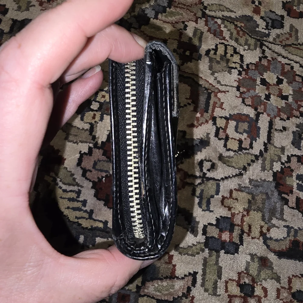 Loewe Black Leather Zip Around Wallet